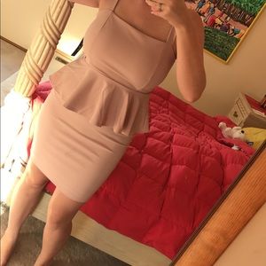 Pink peplum dress